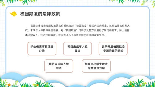 简约插画校园霸凌主题班会PPT课件