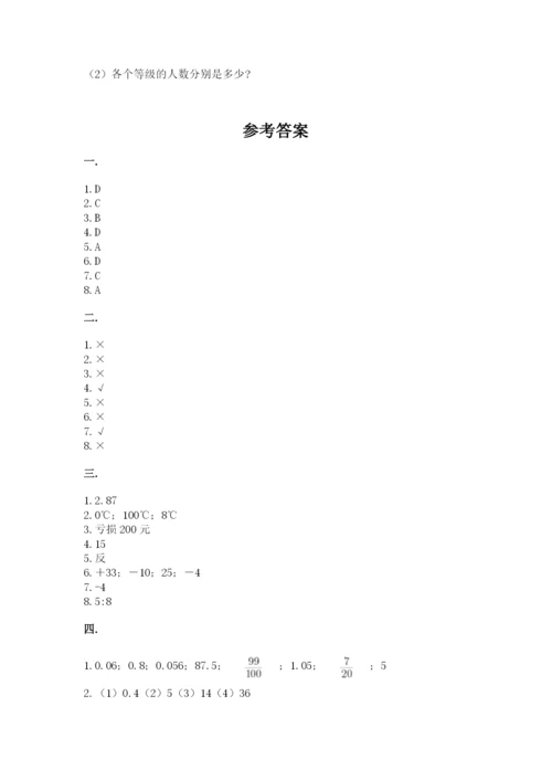 小学六年级数学摸底考试题含完整答案【考点梳理】.docx