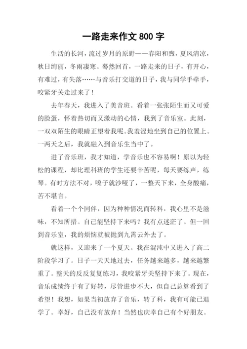 一路走来作文800字.docx