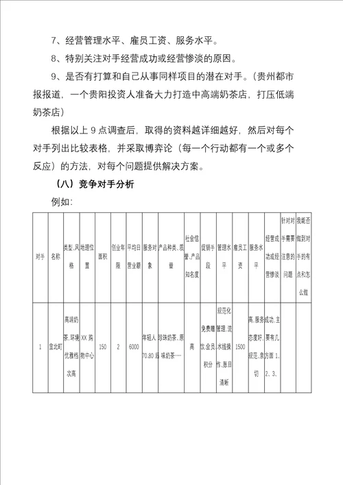 奶茶店详细创业规划书
