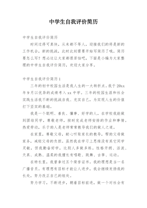 中学生自我评价简历.docx