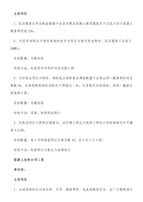 混凝土结构综合项目施工验收标准规范及检验方法.docx