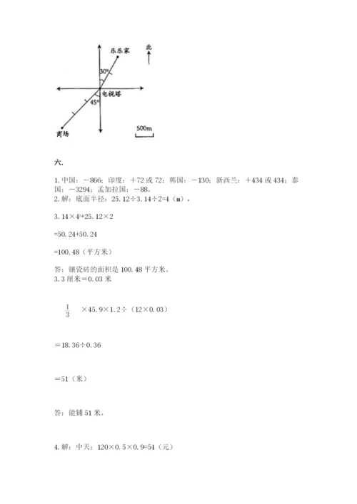 苏教版数学小升初模拟试卷附参考答案（模拟题）.docx