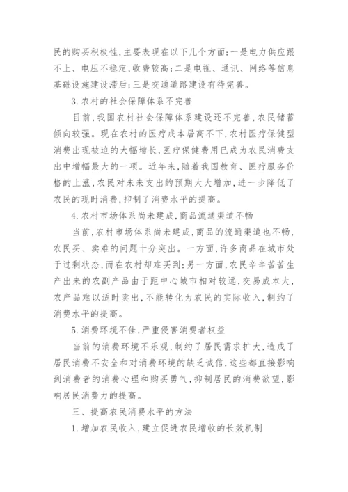 关于农村消费经济论文范文.docx