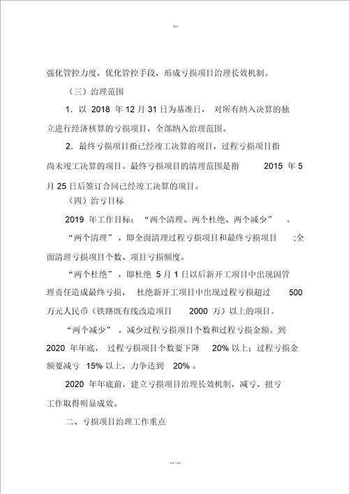 亏损项目整治方案 4327