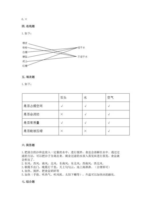 教科版三年级上册科学期末测试卷【全国通用】.docx