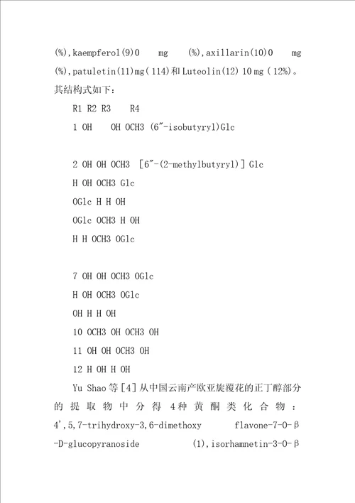 旋覆花属植物黄酮类化合物的研究概况