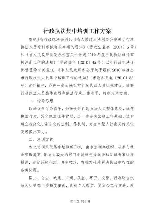 行政执法集中培训工作方案.docx