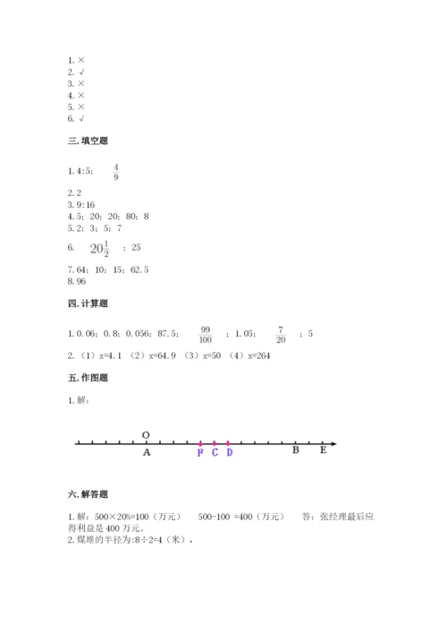 人教版六年级下册数学期末测试卷带答案（综合卷）.docx