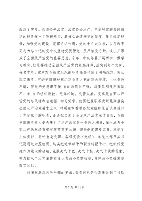 对照党章党规个人剖析材料两篇.docx