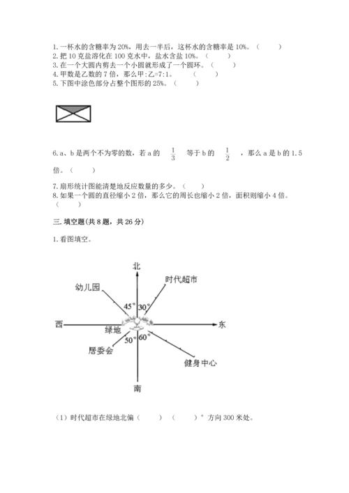 小学数学六年级上册期末测试卷含答案（达标题）.docx