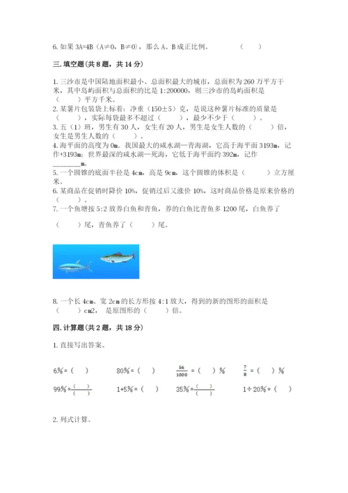 都匀市六年级下册数学期末测试卷及完整答案.docx