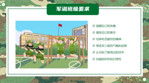 军训夏令营新生军训员大会通用PPT模板