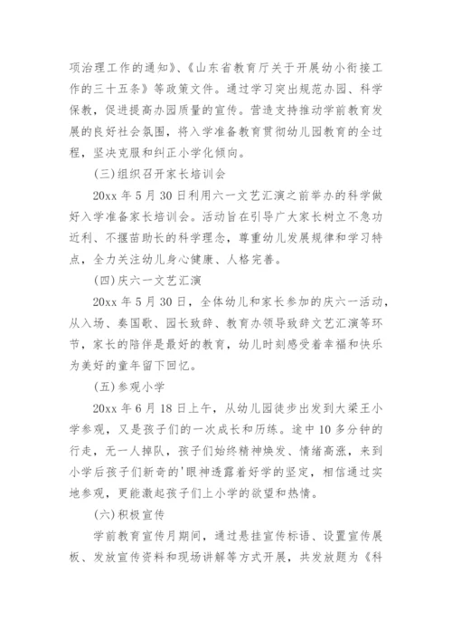 幼儿园学前教育宣传月工作总结.docx