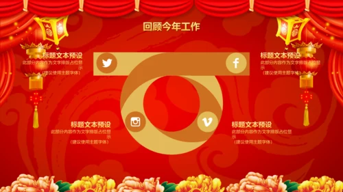 大红灯笼春节公司年会庆典颁奖典礼通用PPT模板