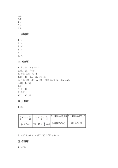 2022人教版六年级上册数学期末测试卷含完整答案【历年真题】.docx