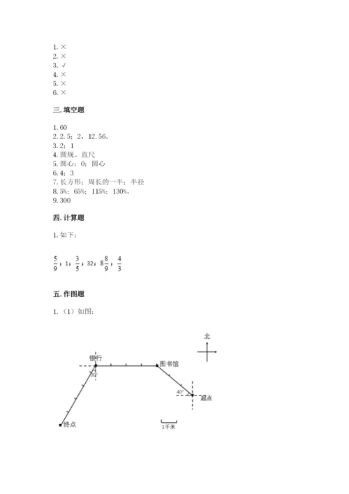 小学六年级上册数学期末测试卷【原创题】.docx