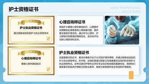 蓝色商务风护士求职简历专业展示PPTPPT模板