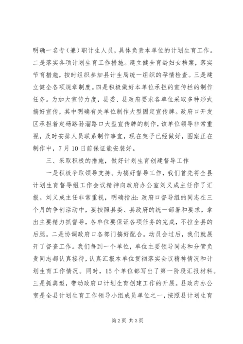 政府口计划生育工作督导情况汇报.docx