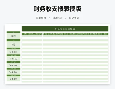 财务收支报表模版