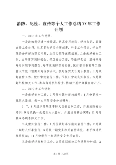 消防、纪检、宣传等个人工作总结XX年工作计划.docx