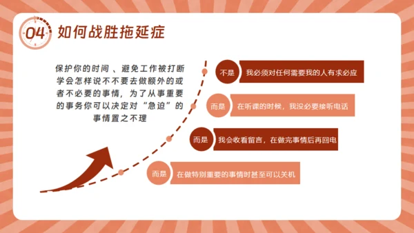 战胜拖延症的信心通用PPT模板