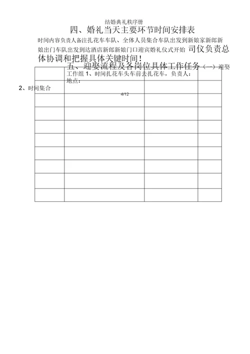 结婚典礼秩序册
