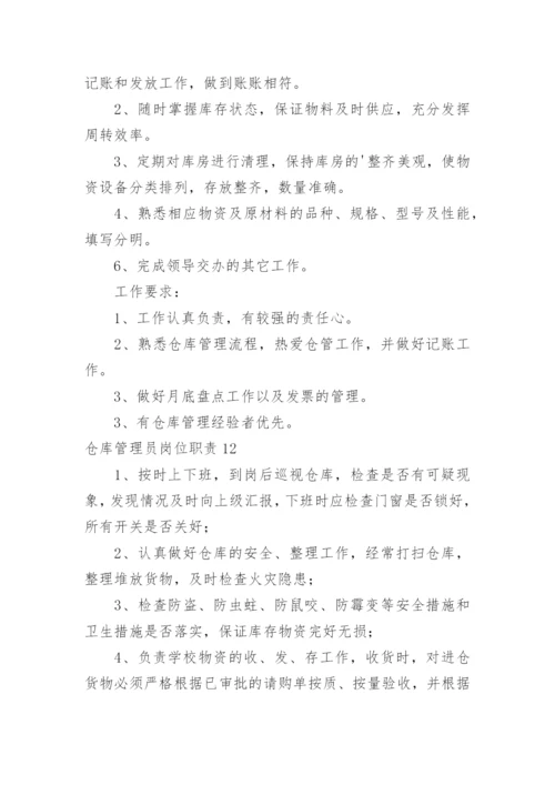 仓库管理员岗位职责.docx