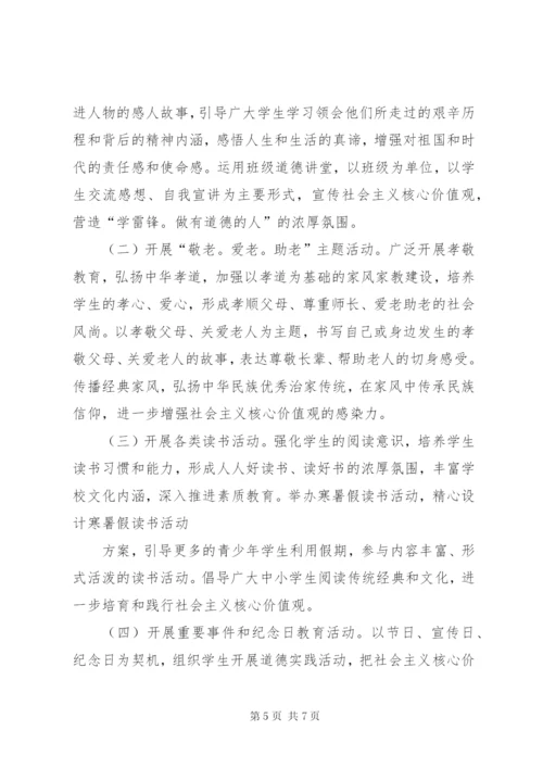 小学开展培育和践行社会主义核心价值观活动的方案.docx
