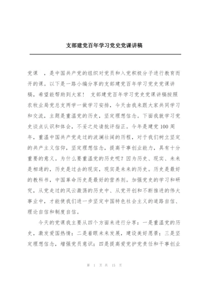 支部建党百年学习党史党课讲稿.docx