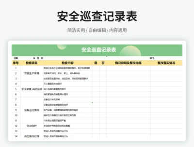 安全巡查记录表