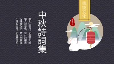 中国风古诗词中秋诗词集PPT模板