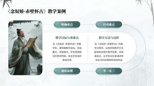 绿蓝色中国风诗人苏轼教学课件