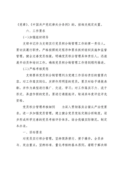 党员积分管理考核细则