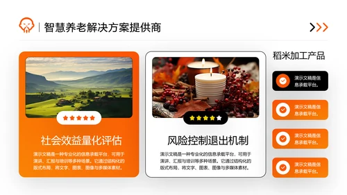 橙色商务风智慧养老商业计划书PPT模板
