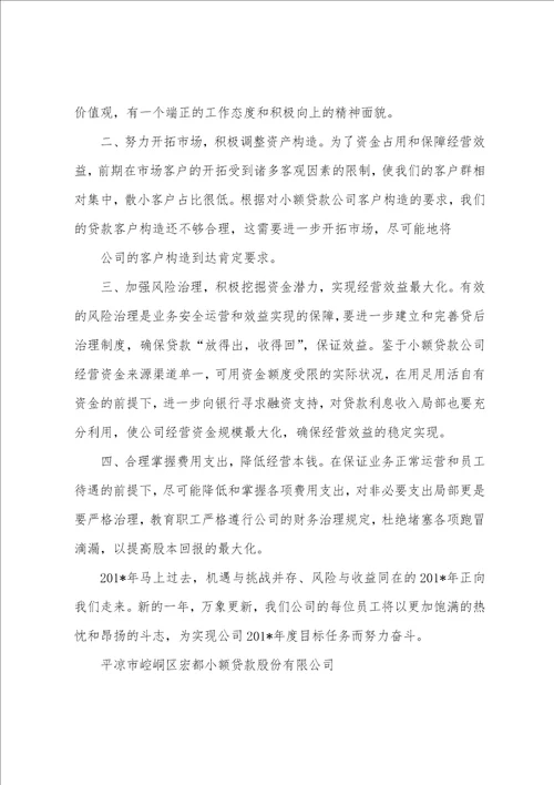 贷款公司工作总结