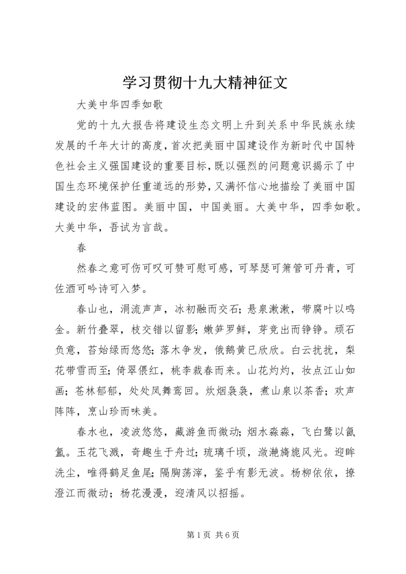 学习贯彻十九大精神征文.docx