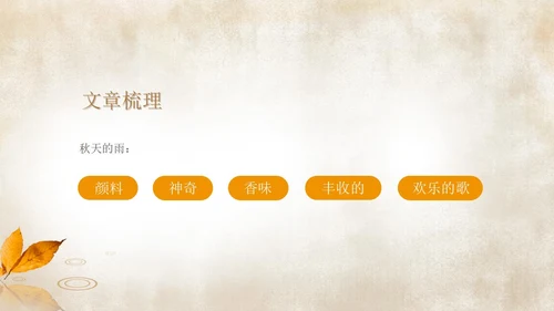 简约语文三年级《秋天的雨》课件PPT模板