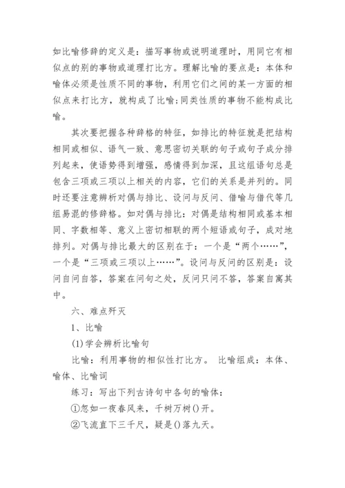 中考语文常见的修辞手法_语文阅读常见题型.docx