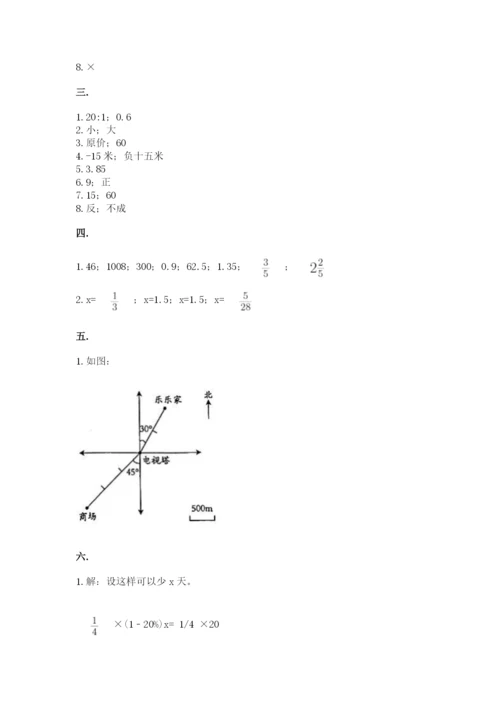 人教版小升初数学模拟试卷及参考答案（轻巧夺冠）.docx