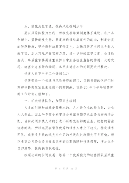 销售人员下半年工作计划七篇.docx