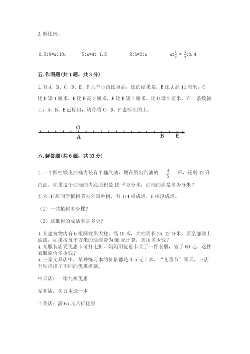 濉溪县六年级下册数学期末测试卷及精品答案.docx