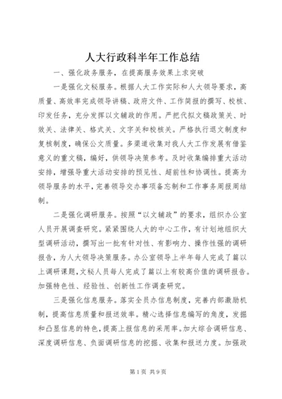 人大行政科半年工作总结.docx