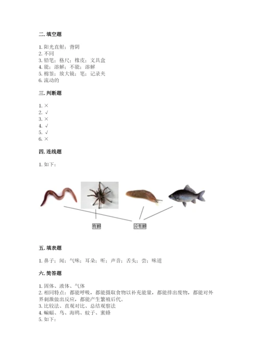 教科版小学科学一年级下册期末测试卷【完整版】.docx