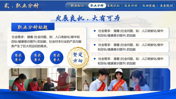 大学生职规赛蓝色就业赛道PPT