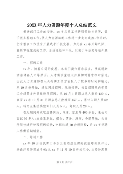 某年人力资源年度个人总结范文.docx