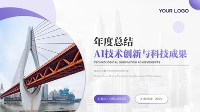 浅紫色科技创新商务风年终总结PPT