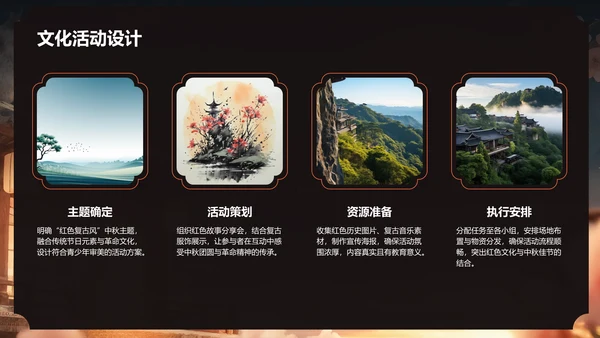红色复古风中秋节课件PPT