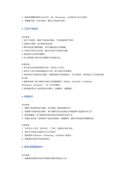 【美术、设计、创意、艺术、出版】职位说明书.docx