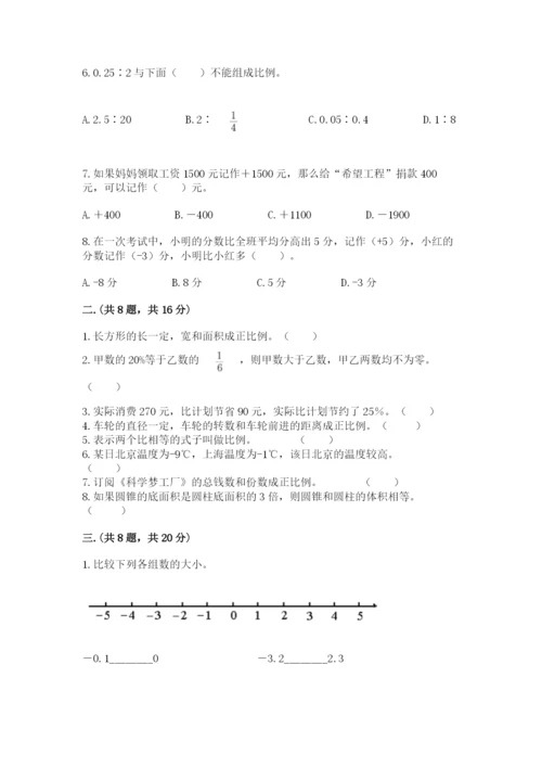 小学毕业班数学检测卷附参考答案（突破训练）.docx